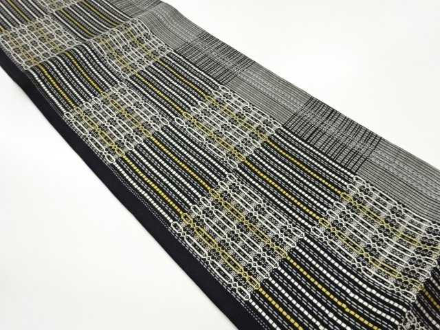 JAPANESE FUKURO OBI / WOVEN CHECKERED & STRIPE